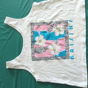Women's vintage 80s tank crop top raisins Y2K